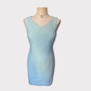 Talbots Light Blue Tweed Sheath Dress Like New 4P